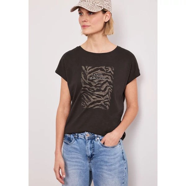 Ing - partprint shirt w.dropped shou - 2604