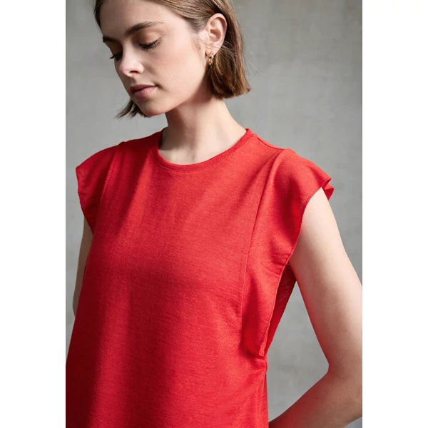 Póló - linen look top w.volant 2505
