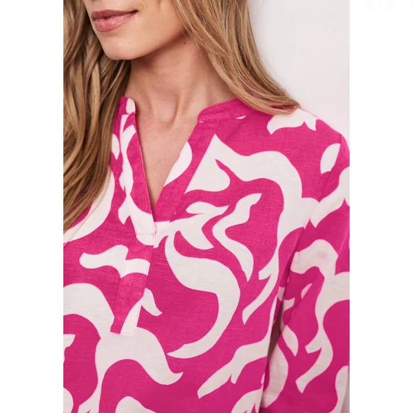 Blúz - SOL_Splitneck tunic blouse AOP - 2604