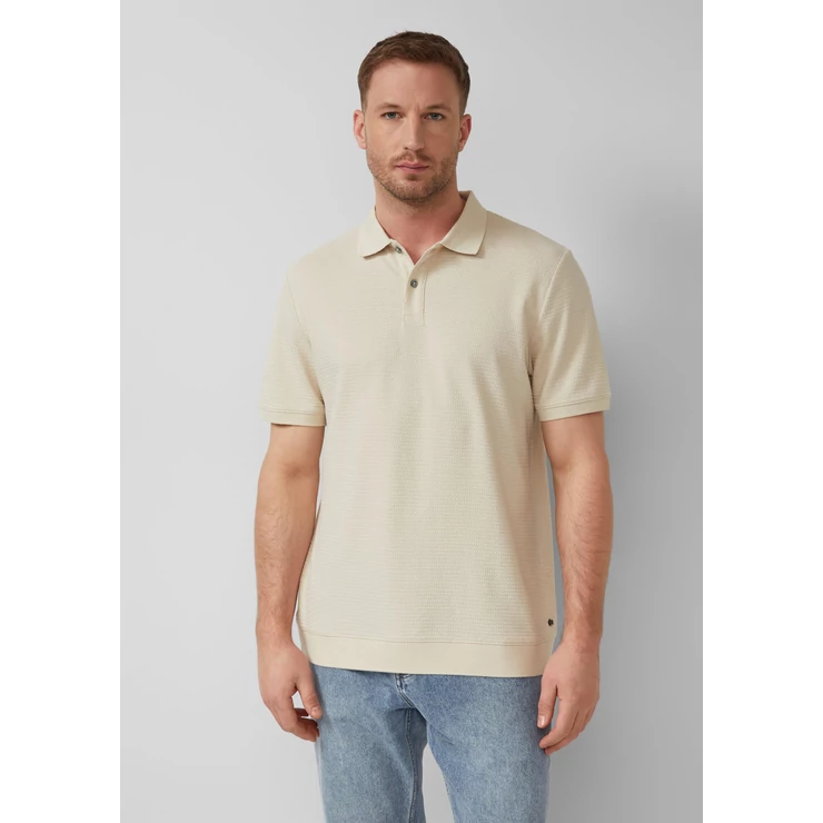 Structured cotton polo shirt with cuffs