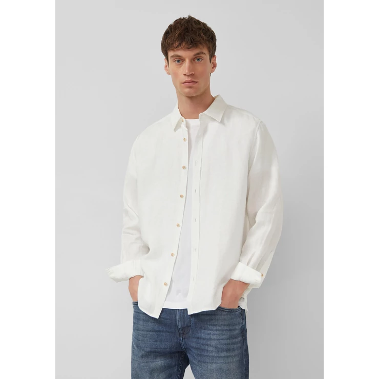 Regular fit: shirt made from pure linen