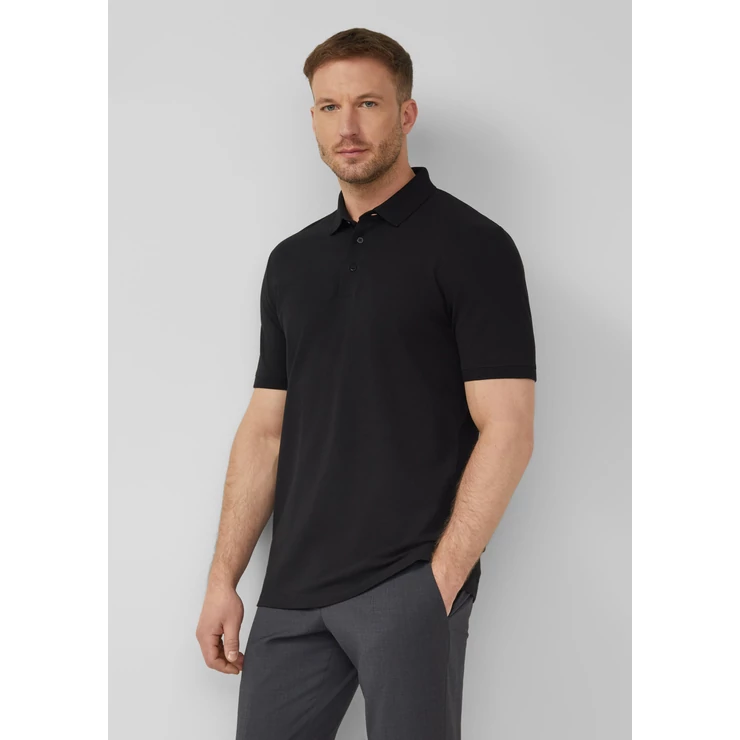 Polo shirt in stretch cotton blend piqué