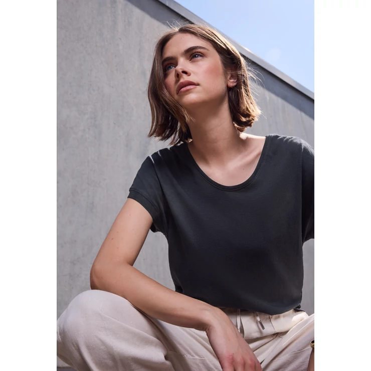 Póló - QR_Studio_v-neck jersey slub s 2505