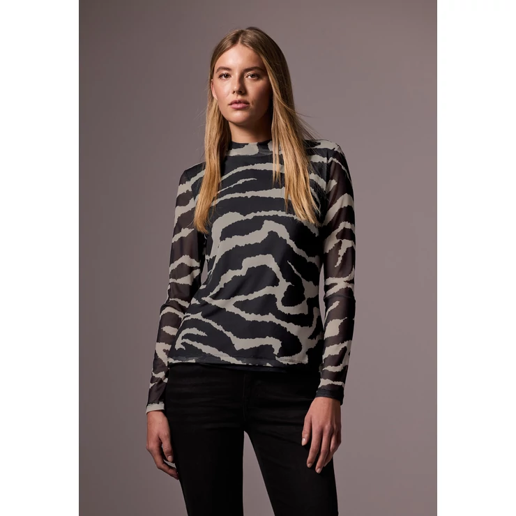 Póló - printed mesh turtle neck shirt 2411