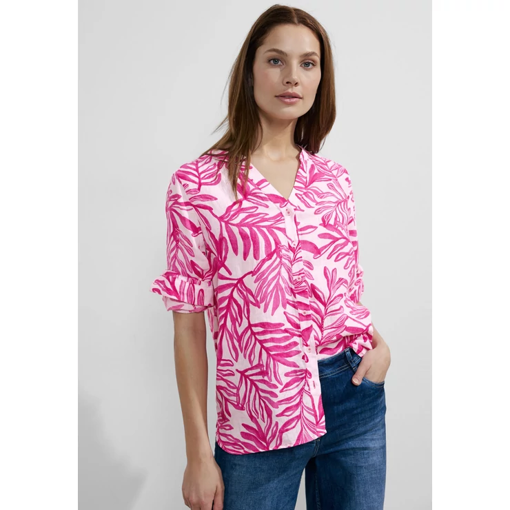 Blúz - OTLT LINEN_Small Leafs Print Blouse 2404 SLE06