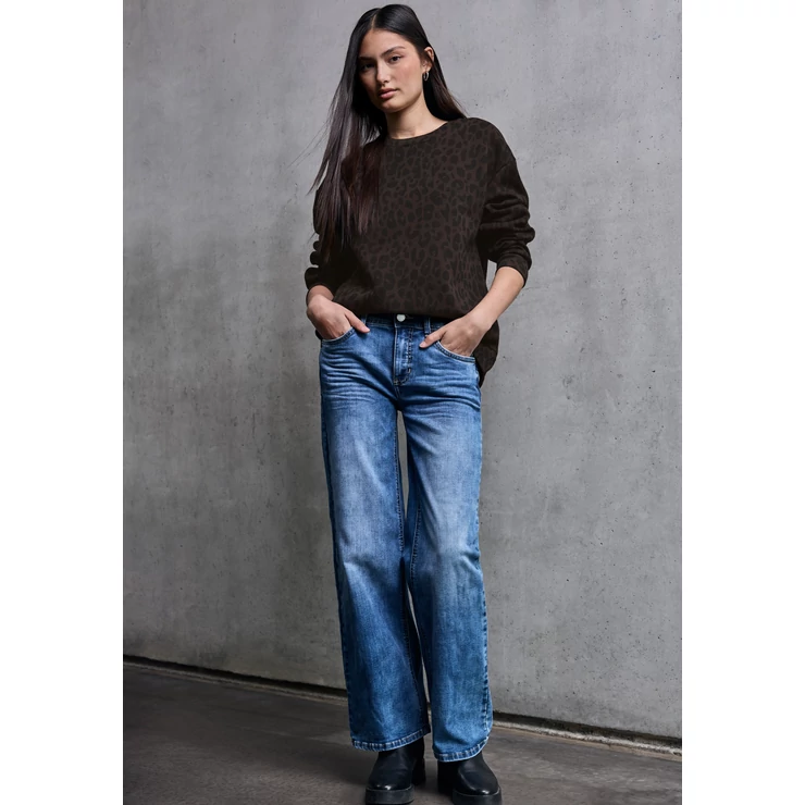 OTLT Pulóver - QR Studio Loose Fit Print Crew 2509 WS02