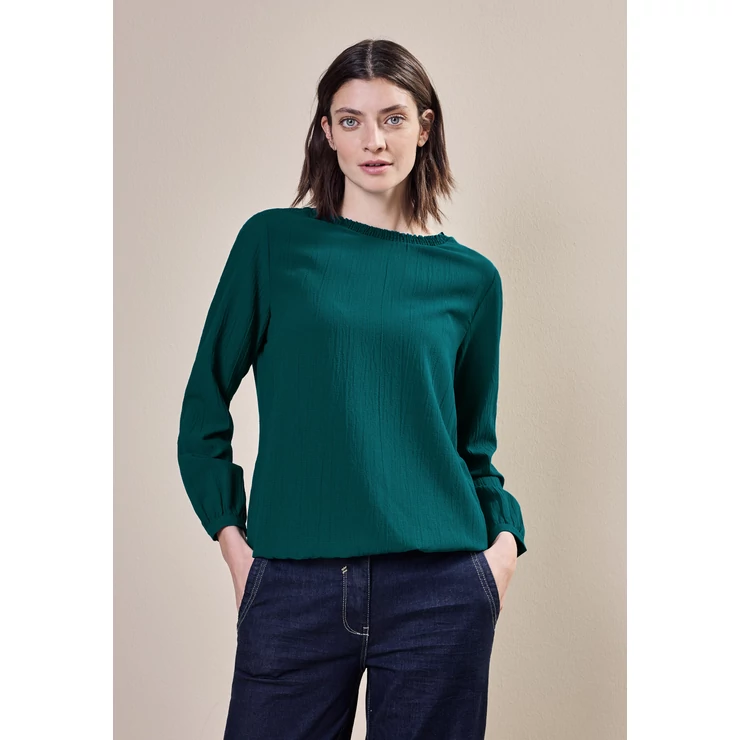 Blúz - Solid Smock Neckline Blouse 2411