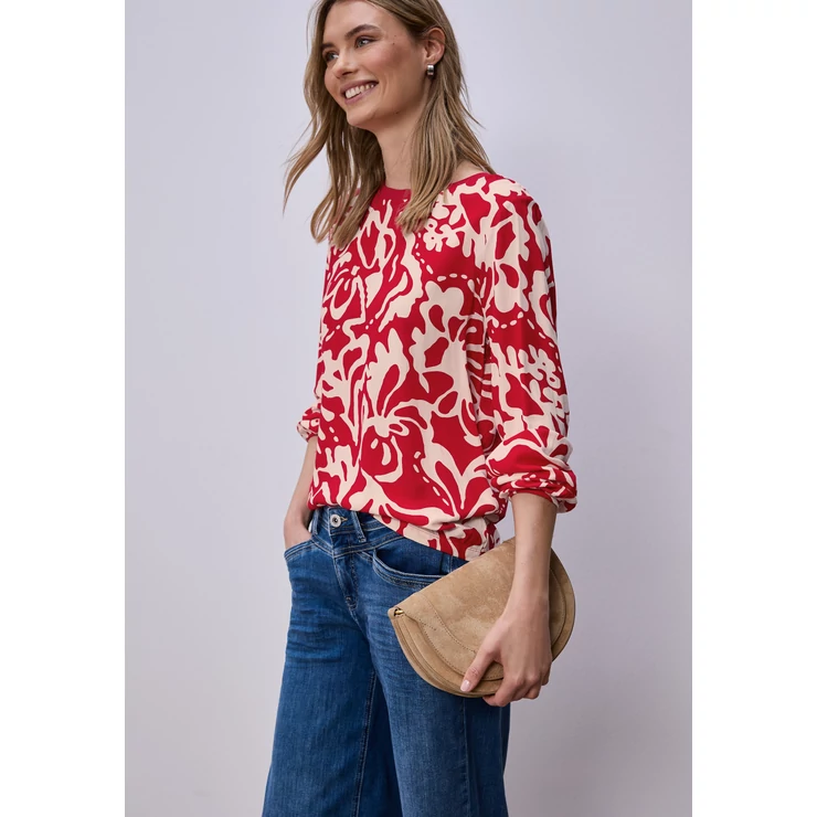 Ing - printed mat-mix shirt w.volume 2603