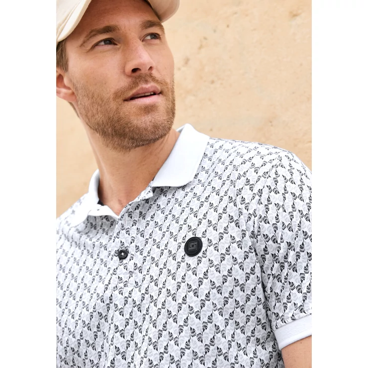 Póló - Slub Polo with allover Print - 2605