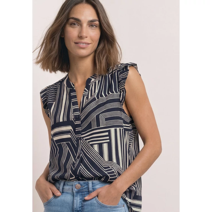 Blúz - Buttoned splitneck blousetop w - 2607