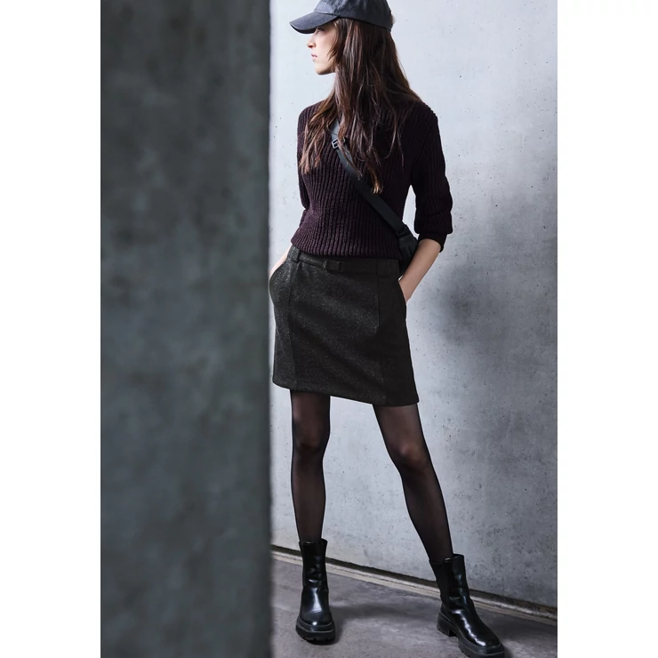 OTLT Szoknya - Fake Wool w. snap buckle_melan 2510 WS02