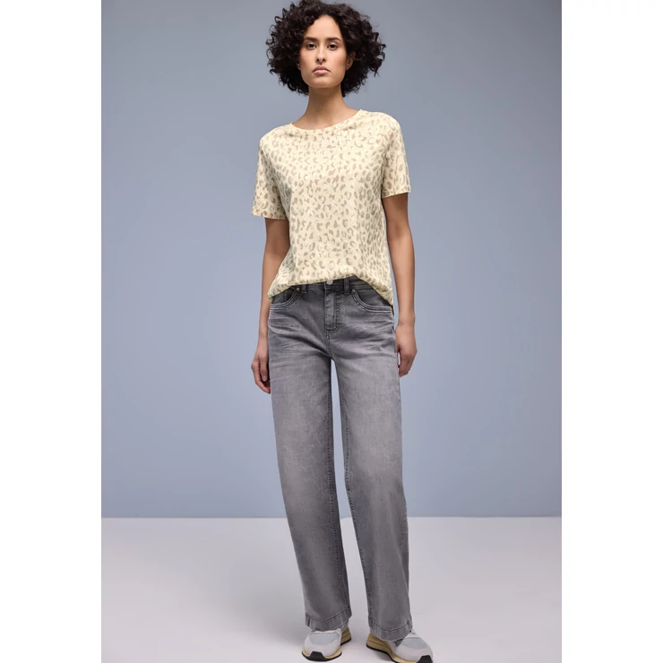 Ing - basic shirt w.shiny leo print 2601