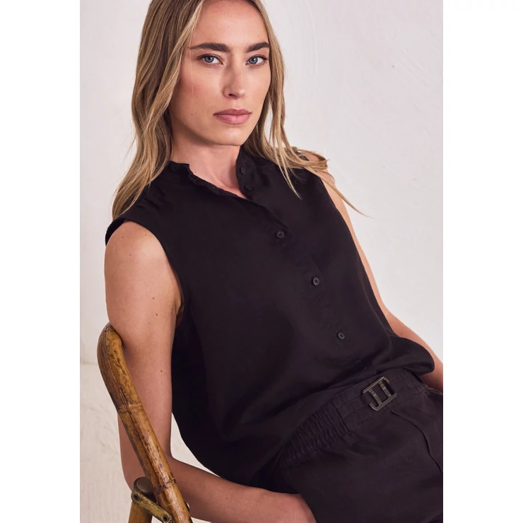 Blúz - SOL_Buttoned blouse top w fril - 2605