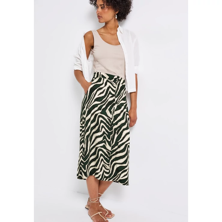Szoknya - Midi button through skirt_AOP 2506