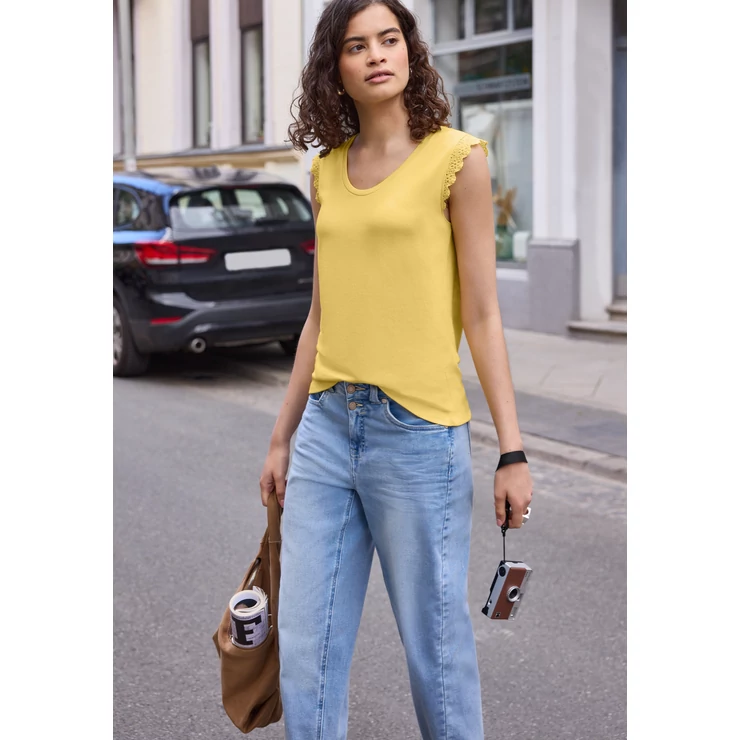 Póló - Studio_V-neck top w.lace frill - 2606