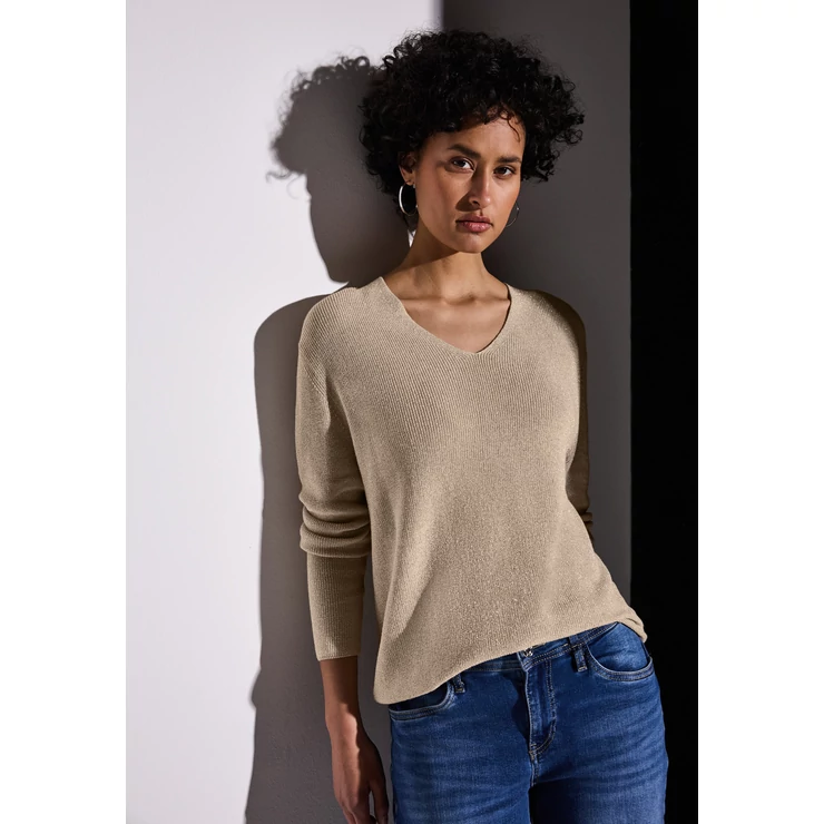 Pulóver - LTD_QR_lurex v-neck sweater 2503