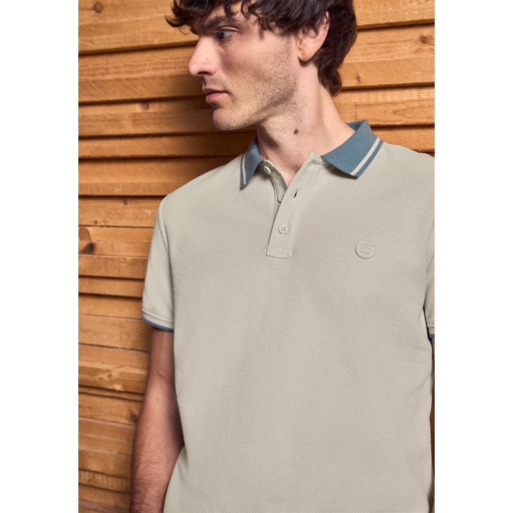 Póló - structured polo w. colour tipp 2505