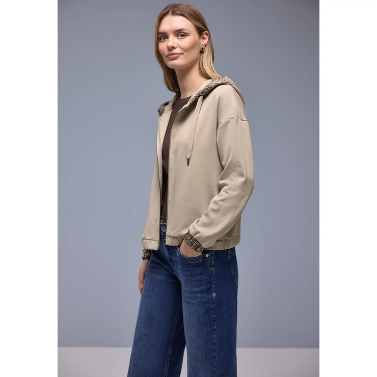 Ing - silk look hoody jacket w.print 2601