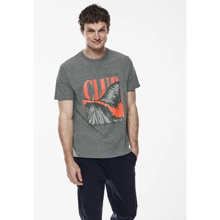 Melange T-Shirt with Wave Prin 2404