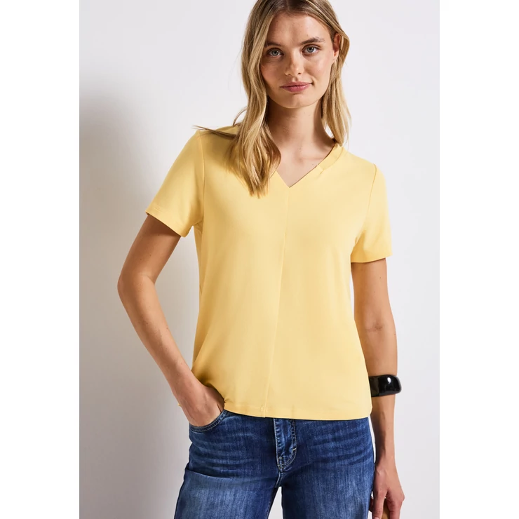 Ing - v-neck shirt w.woven collar 2507