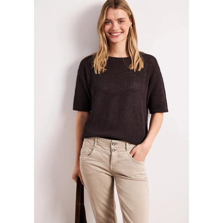 Pulóver - roundneck sweater mesh structu - 2604