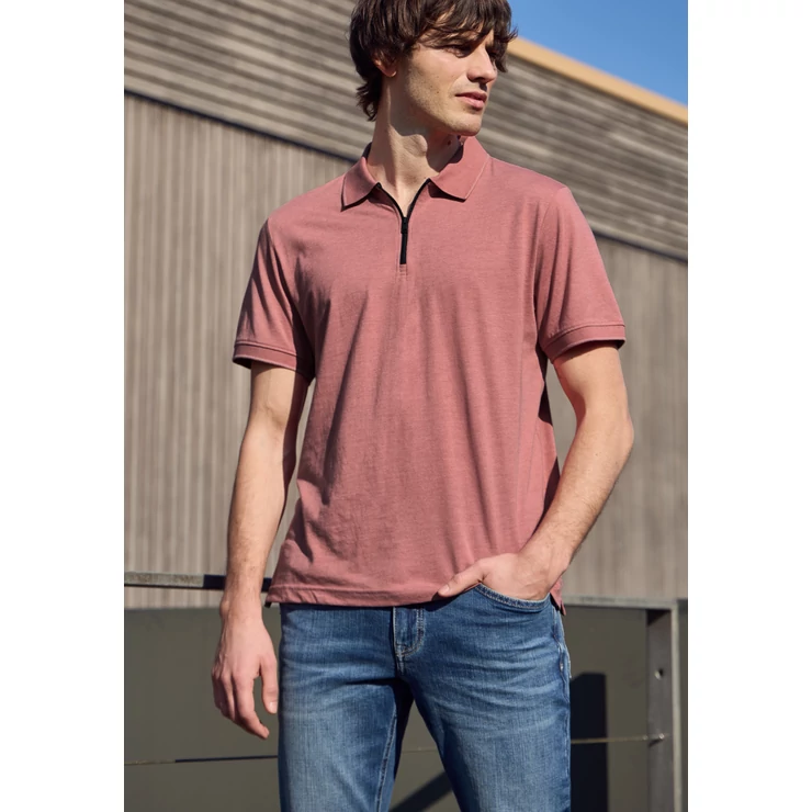 Póló - LOS super soft melange zippolo - 26FS