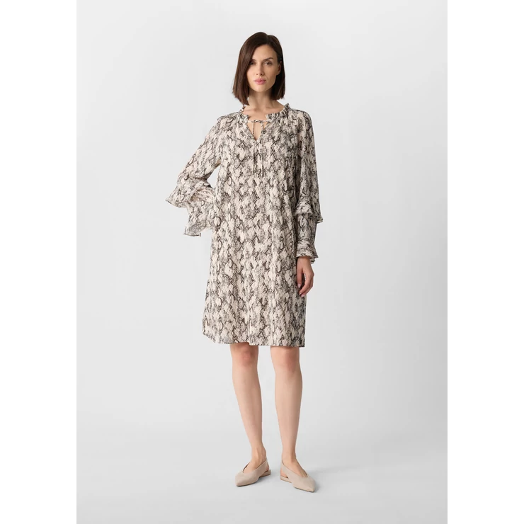 Ruha -  Chiffon dress with animal print and flounce details 2510