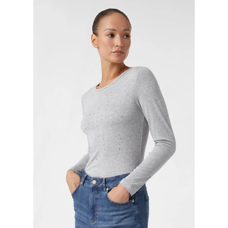 Póló -  Jersey long-sleeved shirt with gemstones 2510