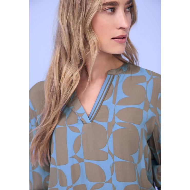 Blúz - Splitneck blouse w tape detail 2602