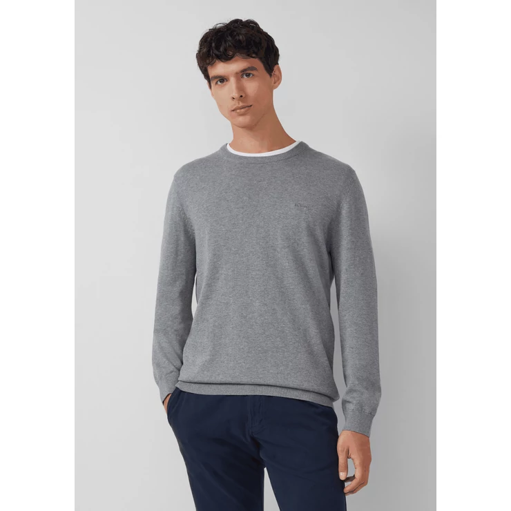 Pulóver -  Knitted jumper with logo embroidery  - Grey | s.Oliver 2510