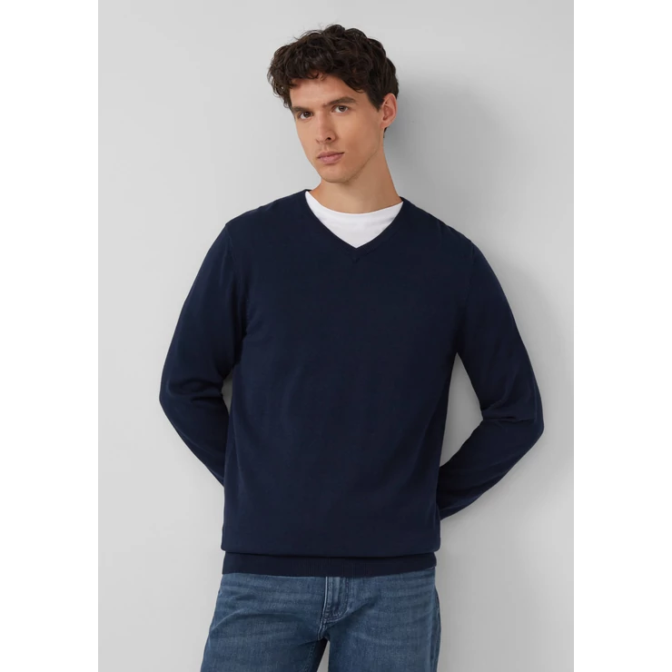 Pulóver -  Knitted jumper with logo embroidery  - Blue | s.Oliver 2510