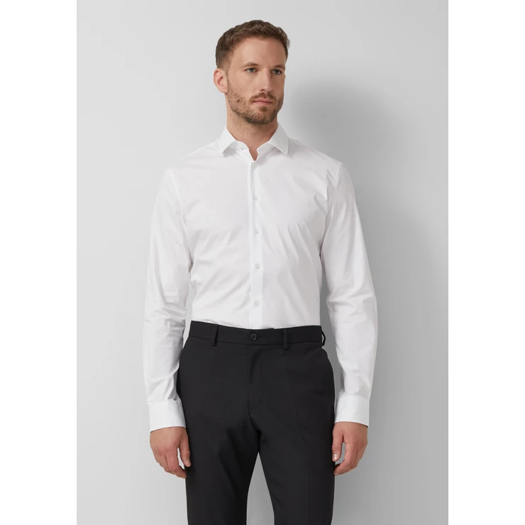 Ing -  Tailored fit: business shirt made from stretch cotton  - White | s.Oliver 2510