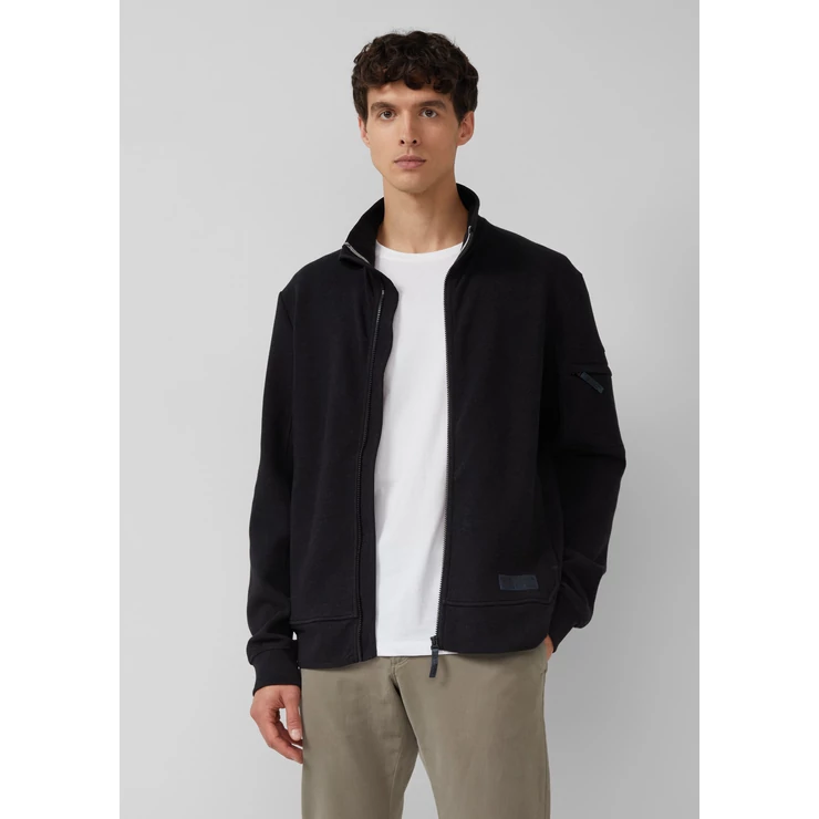Dzseki -  Mottled sweat jacket with sleeve pocket  - Black | s.Oliver 2510