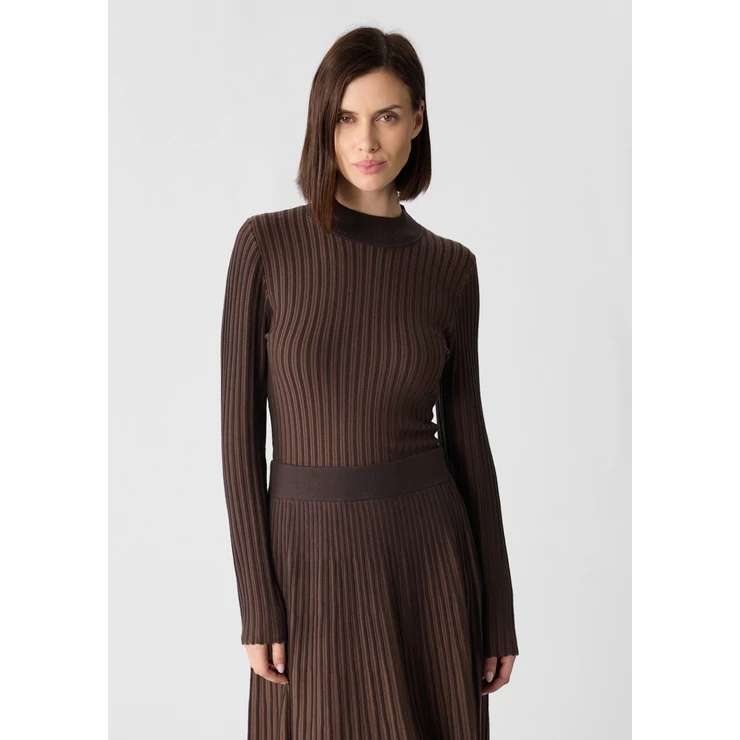 Pulóver -  Ribbed viscose stretch sweater in bicolor 2510