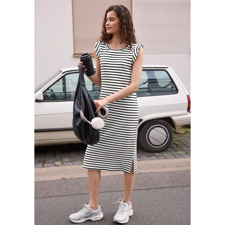 Ruha - strFped Jersey Dress w. ruffle - 2606