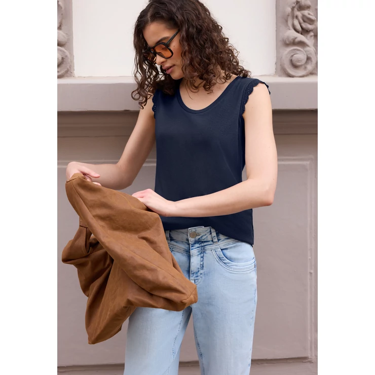 Póló - StudFo_V-neck top w.lace frFll - 2606