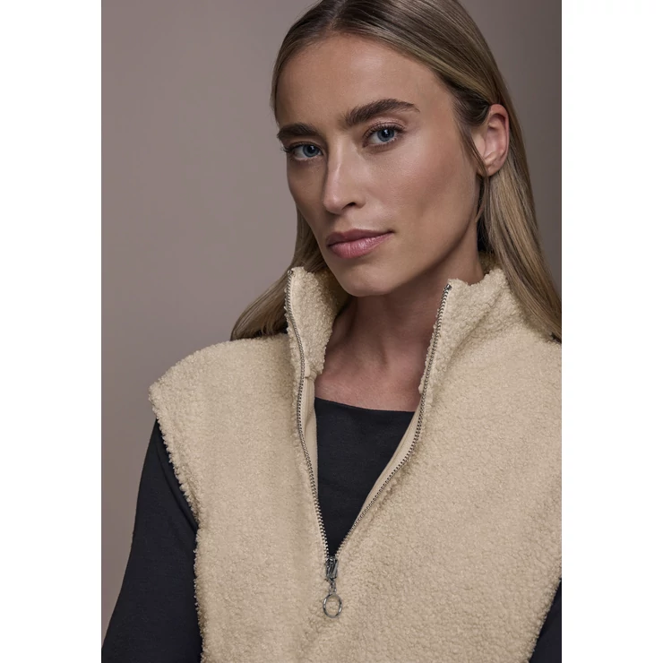 Ing - teddy turtle neck vest w.zippe 2511