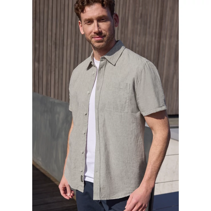 ING - 2 tone cotton linen shortsleev - 2604