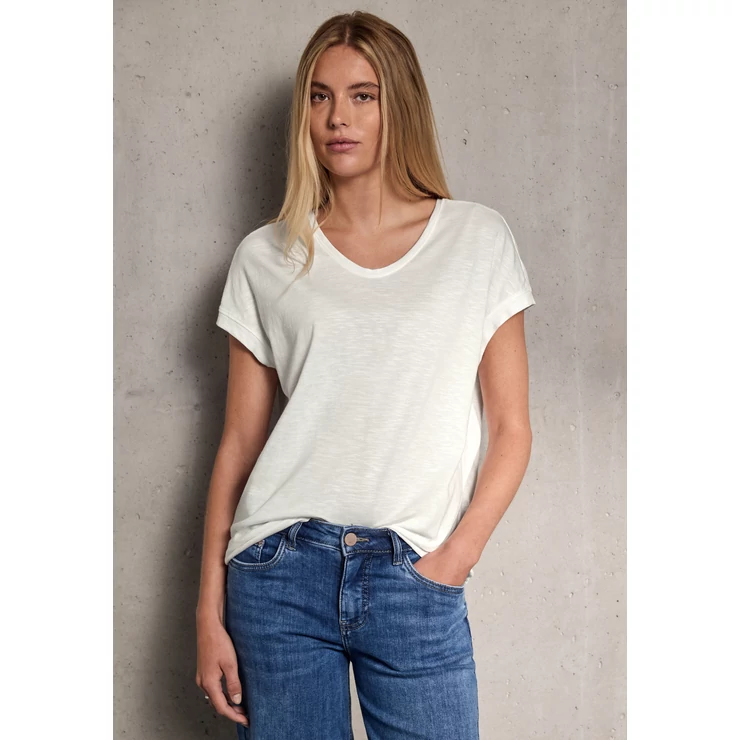 Póló - QR_Studio_v-neck jersey slub s 2504