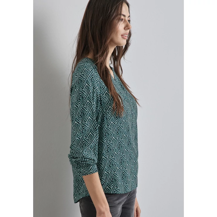 Blúz - Splitneck tunic blouse AOP 2411