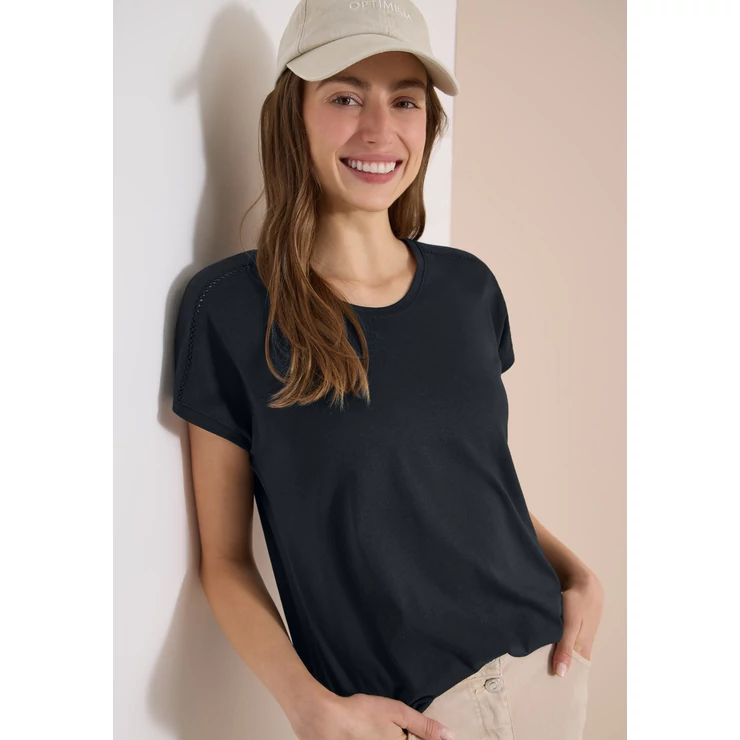 Ing - NOS Solid Lace Shoulder T-Shir - 26FS