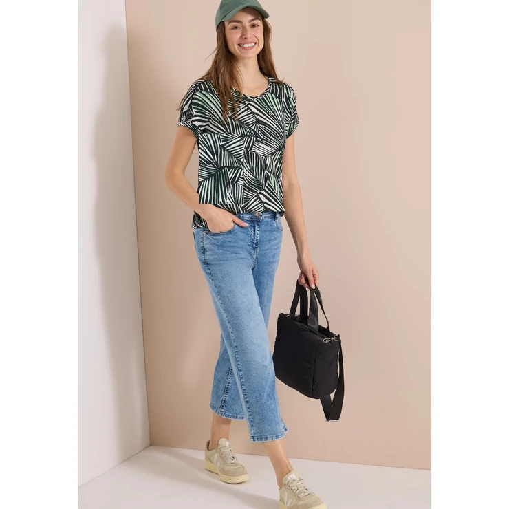 Ing - TOS AOP Lace Shoulder T-Shirt - 26FS
