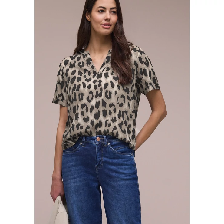 Blúz - LTD QR Splitneck blouse w turn - 26FS