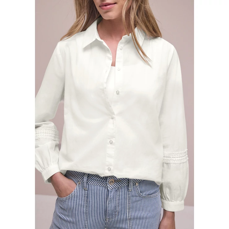 Blúz - Shirtcollar blouse w crochet t - 2604