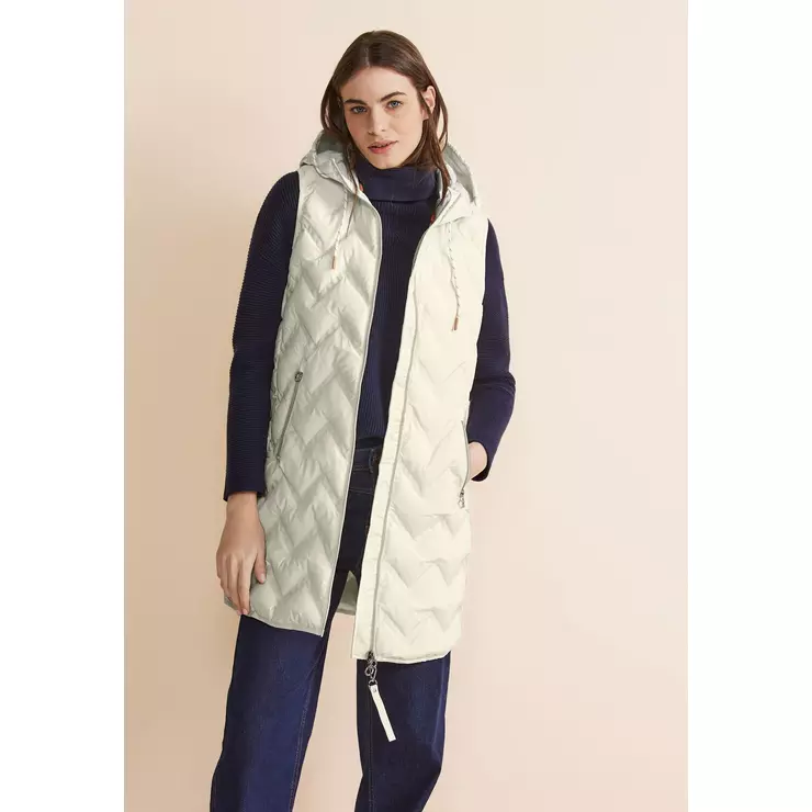 Long padded Vest w. glued Quil 2401